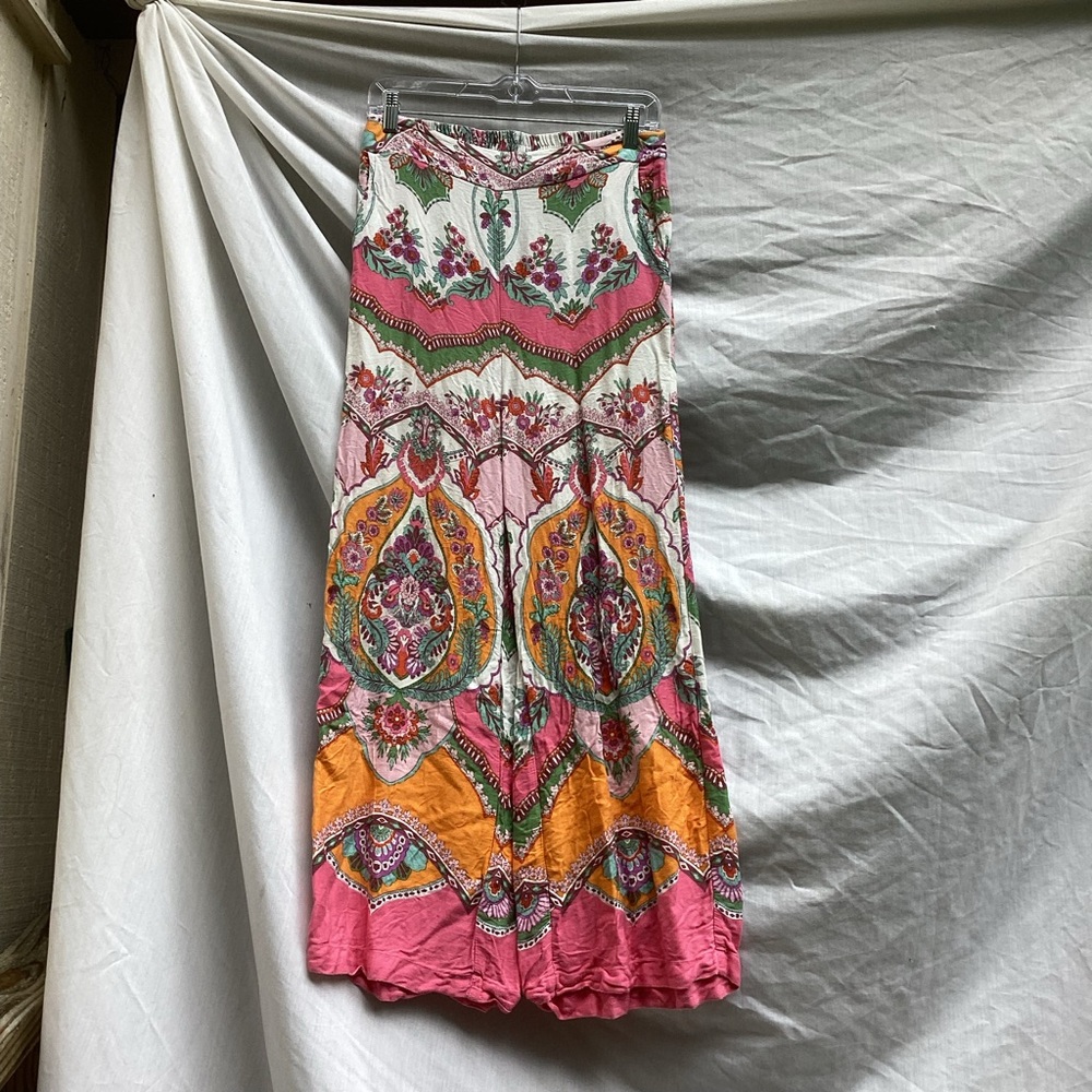 Rachel Zoe Multicolor pink and white Floral pants, size medium